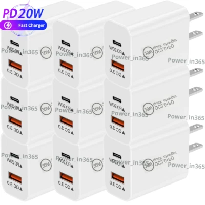 Venta al por mayor a granel 20W cubo cargador rápido USB C adaptador de corriente para iPhone iPad Samsung Foto 1 de 4