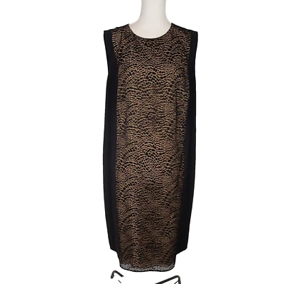 Vestido Vaina Akris Punto Mezcla Lana Seda Talla 16 Encaje Sin Mangas Foto 1 de 4