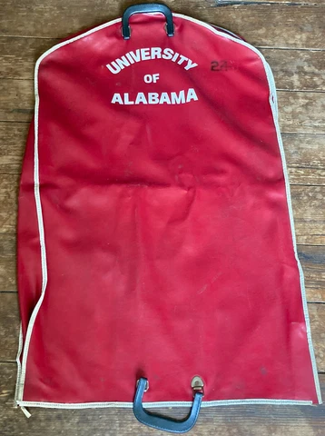 EXTREMELY RARE ALABAMA CRIMSON TIDE LEATHER GAME TRAVELING SUIT BAG SEE DESCRIPT Cover