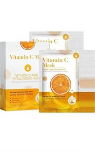 5 Pack Vitamin C Sheet Mask - Skin Hydrating - Skin Brightening - Daily Beaut... - Picture 1 of 3