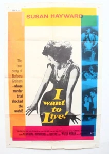 Vintage Original 1958 "I Want to Live!" 1 Sheet Movie Poster - Susan Hayward - Picture 1 of 9