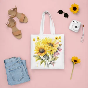 Schöne Blumen Tragetasche für jeden Anlass, auch Urlaub, Arbeit und Strand! - Bild 1 von 10