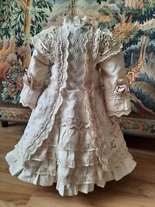 French dress 17" for antique/ vintage bisque German doll 24-28"
