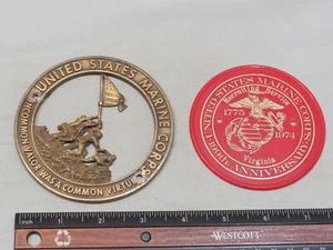 US Marine Corps Small Metal & Plastic Plaques - Bild 1 von 2