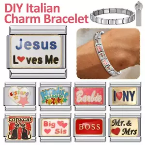 Italian Modular Bracelets 9mm Rich Patterns Italian Bracelet Adjustabl ξ| б Z6N8 - Picture 1 of 33