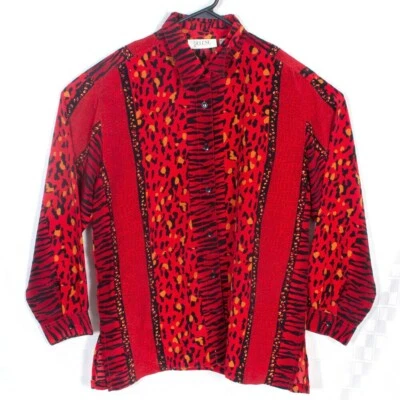 Blusa Top de Colección Selene Sport para Mujer con Botones Talla XL Roja  Foto 1 de 4