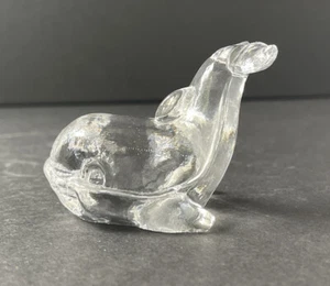 Vintage Goebel 1981 Miniature WHALE - Clear Glass Crystal Figurine 2.5"x2.25" - Picture 1 of 14