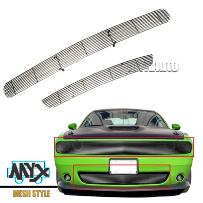 Front Grill Fits 2015-21 Dodge Challenger Phantom Billet Mirror Polished Grille Foto 1 de 4