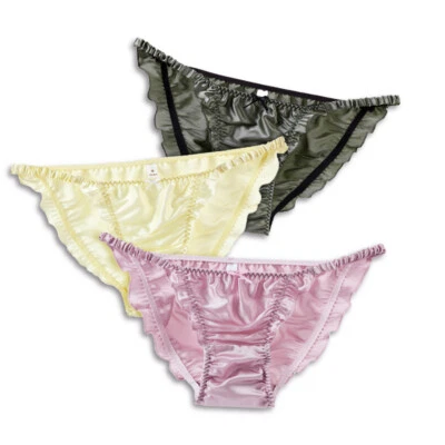 Sexy Womens Silk Satin Thong Panties Ladies Lingerie Underwear Knickers Briefs - Image 1 of 4
