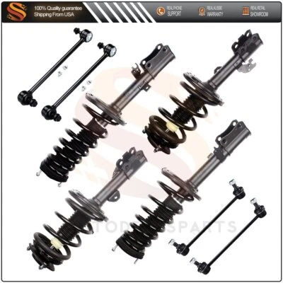 For 2007-2011 Toyota Camry 4WD Front Rear Complete Strut Shock Assembly Sway Bar - Image 1 of 4