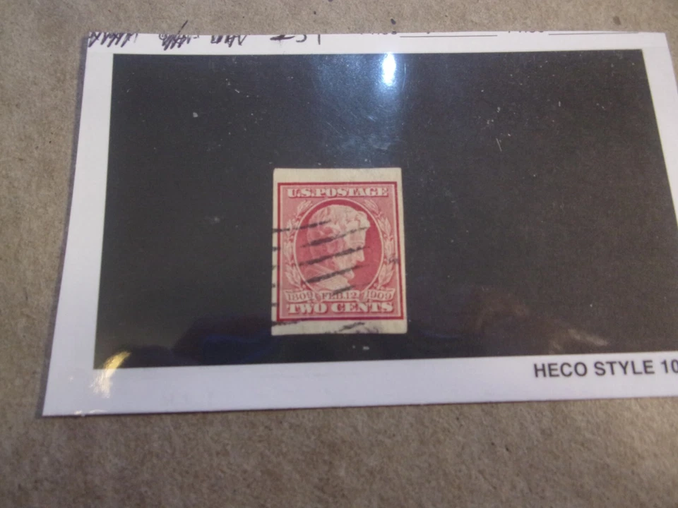 USA Used, 1909 Issue, Scott #368, Cent Lincoln Memorial 2Imperf, DL WTMK - Image 1 of 1