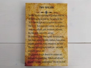 Two Wolves Story Cherokee Story Wise Native Quote, Gallery Wrapped Canvas Print - Picture 1 of 11
