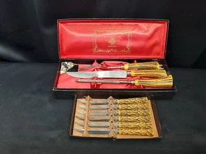 Vintage E. Parker & Sons Sheffield England Schnitzset & 6 Steakmesser Bakelit - Bild 1 von 10