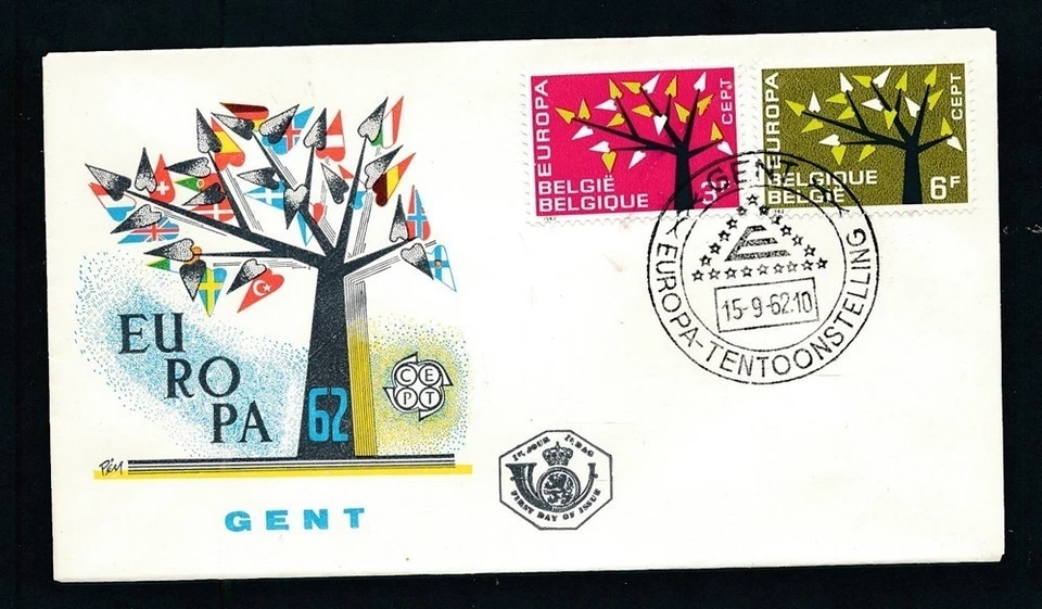 D455648 Belgium Commemorative Cover Europa CEPT 1962 Tree With 19 Leaves - Image 1 of 1