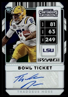 2020 Panini Contenders Draft Picks #325 Thaddeus Moss Bowl Ticket #/99 - Image 1 of 2