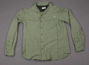 Columbia Shirt Mens Green Plaid Omni-Shade Sun Protection Vented Hiking Sz S - Picture 1 of 10