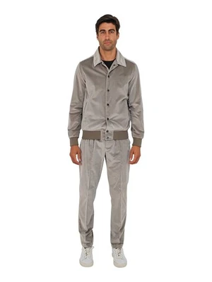 $6500 ISAIA NAPOLI "Amalfi" Gris Cosido a Mano Chándal Universitario Terciopelo Algodón Foto 1 de 4