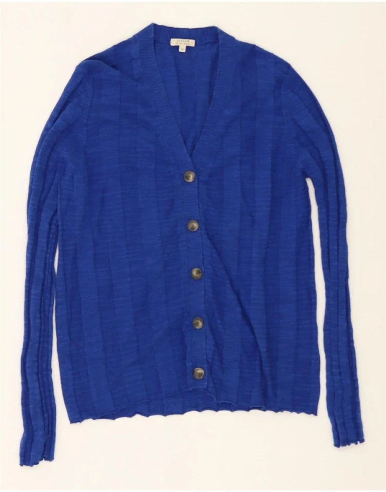 Suéter Cárdigan JIGSAW Mujer Reino Unido 12 Medio Azul Lino CA10 Foto 1 de 3