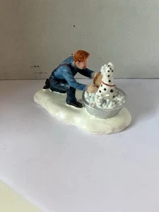 Lemax Christmas Village Town It's A Dog's Life 42917 Fireman Wash Dalmatian Dog - Picture 1 of 1