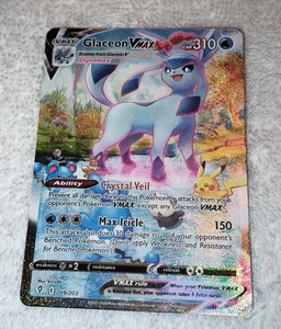 Tarjeta Pokémon Arte Alternativo Glaceon VMAX Evolving Skies 209/203 Arte Antiguo SR 2021  - Imagen 1 de 10
