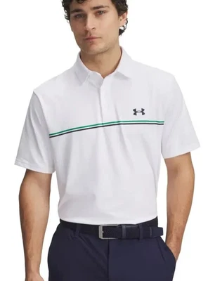 Under Armour Playoff 3.0 White Stripe Golf Polo Shirt Small Code 5042 RRP £50.00 - Image 1 of 4