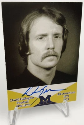 TK Legacy DAVID GALLAGHER AUTO Card ALL-AMERICAN 1971 Signed MICHIGAN WOLVERINES - Image 1 of 4
