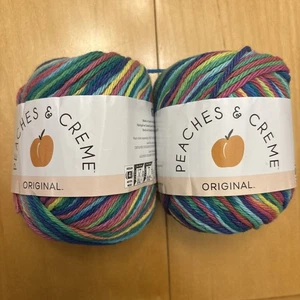 Peaches & Cream cotton yarn  Psychedelic two 2 oz, balls - Picture 1 of 4