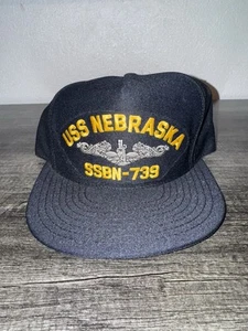 Vintage USS Nebraska SSBN-739 Snapback Hat USA Made Submarine Navy Cap - Picture 1 of 5