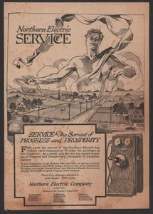 1921 Canadian Northern Electric ad Telephone Service - Picture 1 of 1