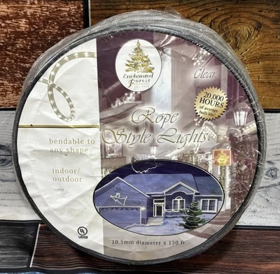 Clear 150 Ft x 10.5 Diameter Rope Lighting Flexible Indoor Outdoor Christmas | - Image 1 of 2