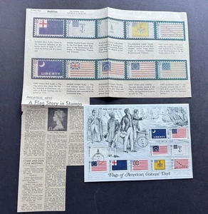US 1968 FDC Card +Flags of American Colonial Days #1345-54 +Newspaper Clip+Jumbo - Picture 1 of 2