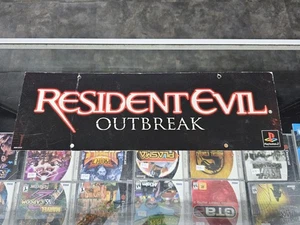 Resident Evil Outbreak PlayStation 2 Store Display Sign Original Authentic - Picture 1 of 9