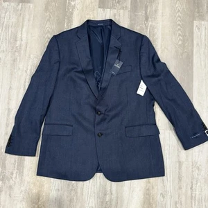 Stafford Men’s Classic Fit Blazer 48 Regular Navy Herringbone Formal Dressy NWT - Picture 1 of 16