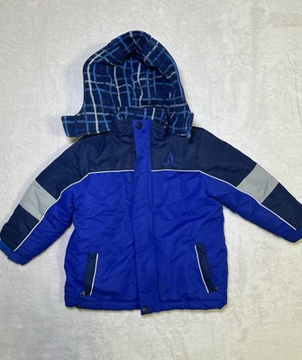 Chaqueta Forrada con Capucha Azul Rugged Bear Niños Niños Talla 3T Cremallera Completa Foto 1 de 4