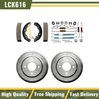 Tambores de freio traseiro e sapatas de freio kit de mola se encaixa 2006 Hyundai Accent - Imagem 1 de 4