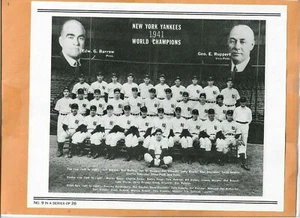 NEW YORK YANKEES WORLD CHAMPIONS 1941 TEAM PICTURE - Picture 1 of 2
