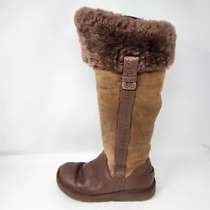 UGG Locarno Bots Mujer 8m RARO De Colección Alto Marrón Piel de Oveja - Imagen 1 de 10