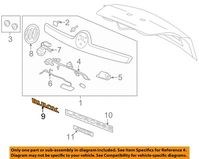 Placa de identificación exterior tapa maletero GM OEM 14-16 LaCrosse 90766826 Foto 1 de 2