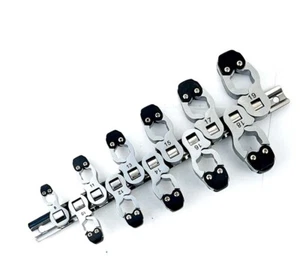 Patented Ratchet Action Flare Nut Brake Pipe Spanner Crowfoot Wrench Metric Set - Picture 1 of 6