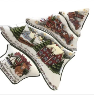 Prato de doces Portmeirion Studio Susan Winget CHRISTMAS STORY 4 peças - Imagem 1 de 4