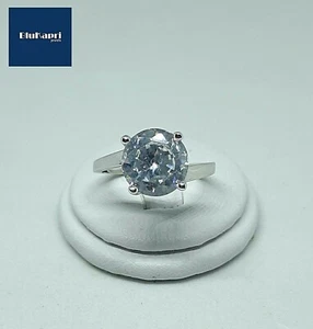 Anello Donna in Argento 925 Solitario 3,5 kt 10mm - Foto 1 di 9