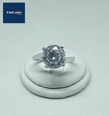 Anello Donna in Argento 925 Solitario 3,5 kt 10mm - Immagine 1 di 4