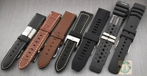 Cinturino per Orologio da Polso in Pelle Gomma Diver Citizen Seiko  20/22/24mm - Foto 1 di 33