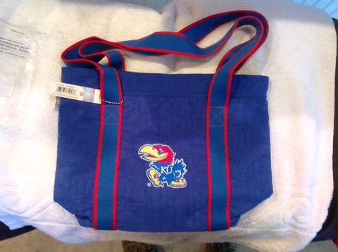 NCAA Kansas Jayhawks Blue KU Womens Purse Tote Hand Bag. Dual Strap Cover