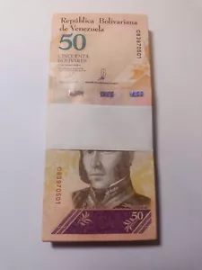 Venezuela 50 Bolivares Soberano Uncirculated bundle (100 Notes) - Picture 1 of 2