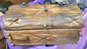 Vintage Wooden Pemon Jewelry/ Treasure/ Trinket Box Handmade In Spain - Picture 1 of 5