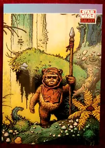 STAR WARS GALAXY Series 1 - Card #129 - THE DIGNITY OF THE EWOKS - Topps 1993 - Picture 1 of 2