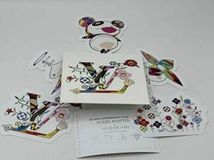 Auth Louis Vuitton Murakami Collaboration Sticker Set of 6 Novelty LV Multicolor - Picture 1 of 2