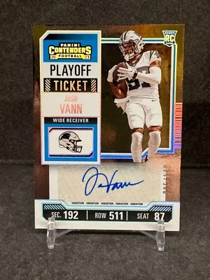 Josh Vann 2023 Contenders Playoff Ticket #187 RC SP Auto Panthers /149 - Image 1 of 3
