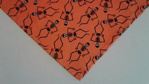 Buster Brown Dog Bandanas, Orange, Halloween Skeletons Made by Linda XS, S, M, L - Picture 1 of 4